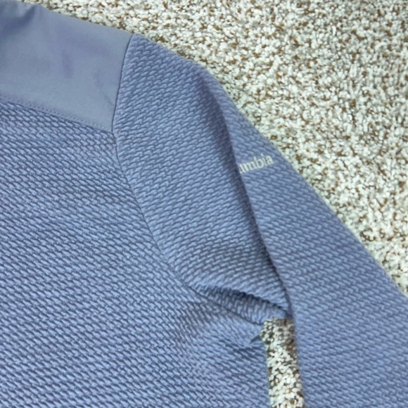 Columbia Jacket Womens XL Blue Hooded Textured Knit Full Zip Outdoor Sweater - Picture 3 of 9